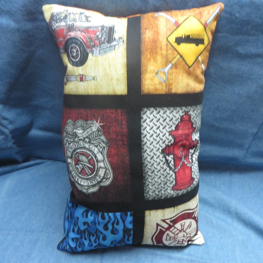 Fireman Themed Collage Pillow